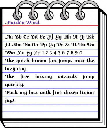 MaidenWord Regular animated font preview