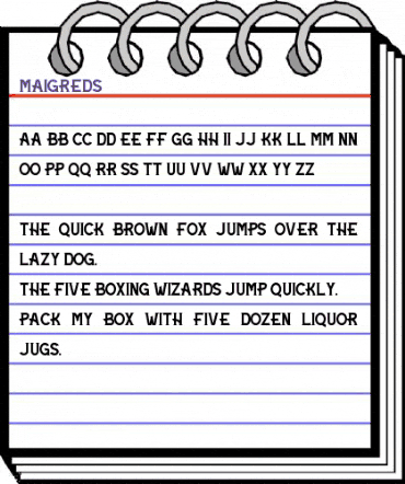 Maigreds Regular animated font preview