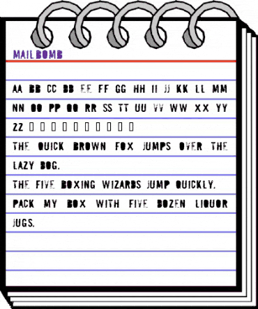 MailBomb Regular animated font preview