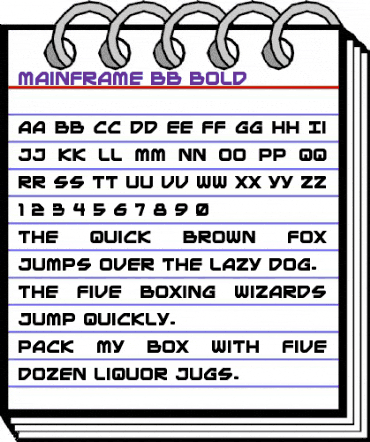 Mainframe BB Bold animated font preview