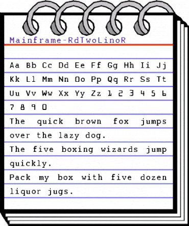 Mainframe-RD Two Lino Regular animated font preview Mainframe-RD Two Lino Regular animated font preview