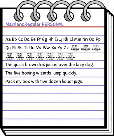 Mainland PERSONAL Medium animated font preview