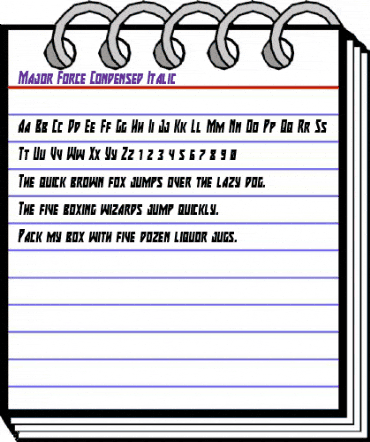 Major Force Condensed Italic Condensed Italic animated font preview