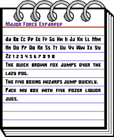 Major Force Expanded Expanded animated font preview