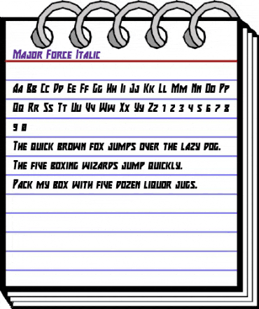 Major Force Italic Italic animated font preview