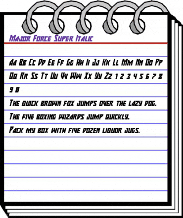 Major Force Super-Italic Italic animated font preview Major Force Super-Italic Italic animated font preview