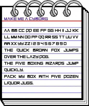 Make Me A Cyborg Regular animated font preview Make Me A Cyborg Regular animated font preview