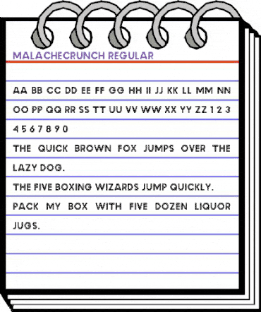 Malache Crunch Regular animated font preview