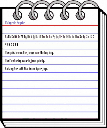 Malegroth Regular animated font preview Malegroth Regular animated font preview