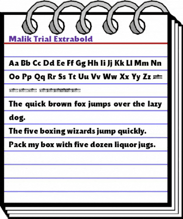 Malik Trial Extrabold animated font preview