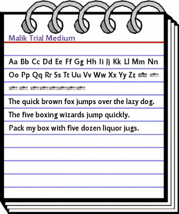 Malik Trial Medium animated font preview