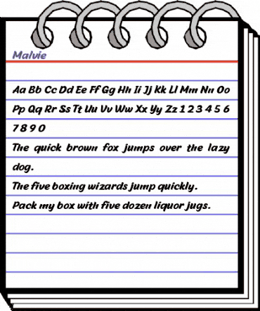 Malvie Regular animated font preview