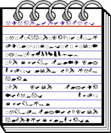 Managerie Dingbats Regular animated font preview