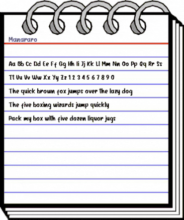 Manararo Regular animated font preview