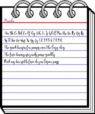 Manda Regular animated font preview Manda Regular animated font preview