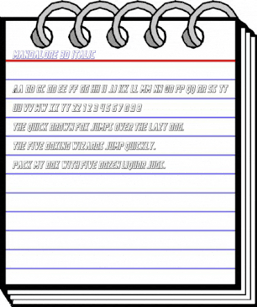 Mandalore 3D Italic Regular animated font preview Mandalore 3D Italic Regular animated font preview