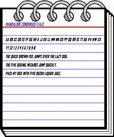 Mandalore Condensed Italic Regular animated font preview Mandalore Condensed Italic Regular animated font preview