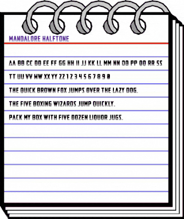 Mandalore Halftone Regular animated font preview Mandalore Halftone Regular animated font preview