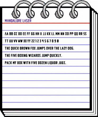 Mandalore Laser Regular animated font preview