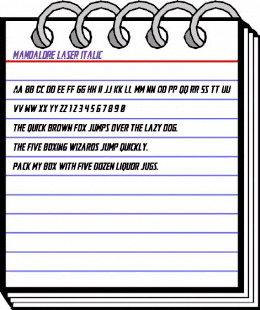 Mandalore Laser Italic Regular animated font preview Mandalore Laser Italic Regular animated font preview