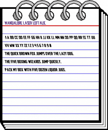 Mandalore Laser Leftalic Regular animated font preview