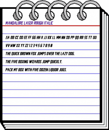 Mandalore Laser Rough Italic Regular animated font preview Mandalore Laser Rough Italic Regular animated font preview
