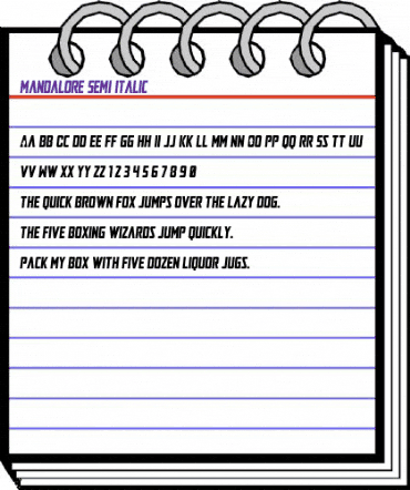Mandalore Semi-Italic Regular animated font preview Mandalore Semi-Italic Regular animated font preview