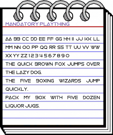 Mandatory Plaything Regular animated font preview