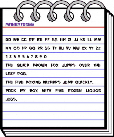 ManEater BB Regular animated font preview