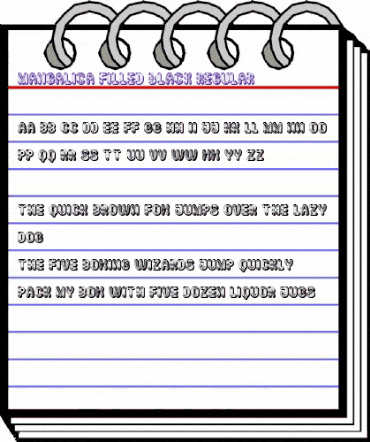 Mangalica Filled Black Regular animated font preview