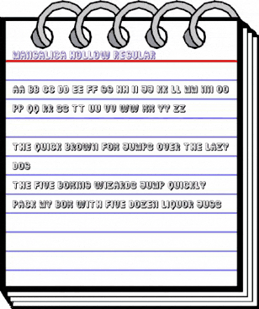 Mangalica Hollow Regular animated font preview