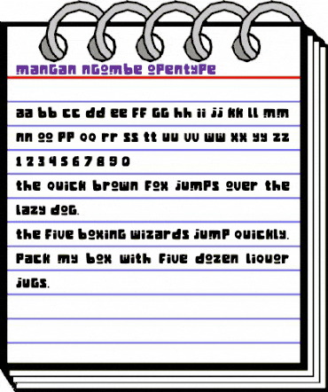 Mangan Ngombe Regular animated font preview