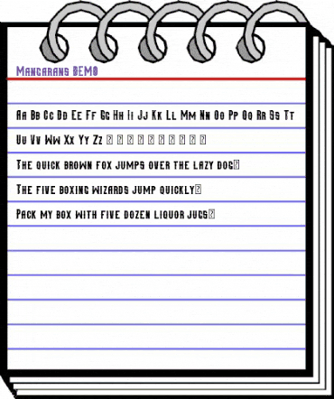 Mangarans DEMO Regular animated font preview