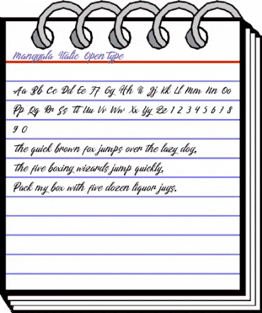 Manggala Italic Regular animated font preview