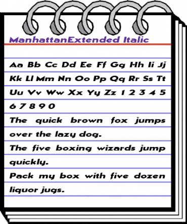ManhattanExtended Italic animated font preview