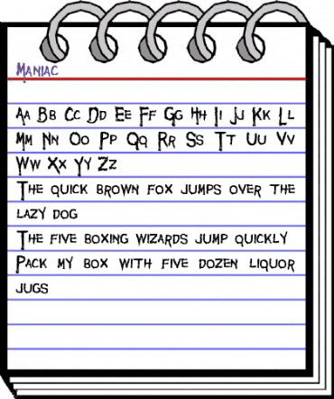 Maniac Regular animated font preview