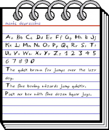 manic-depressive Regular animated font preview