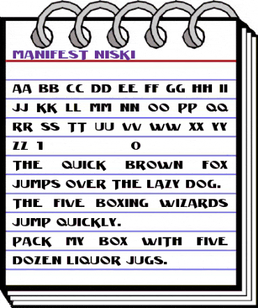Manifest Niski Regular animated font preview