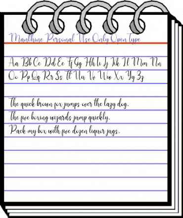Manthine Personal Use Only Regular animated font preview