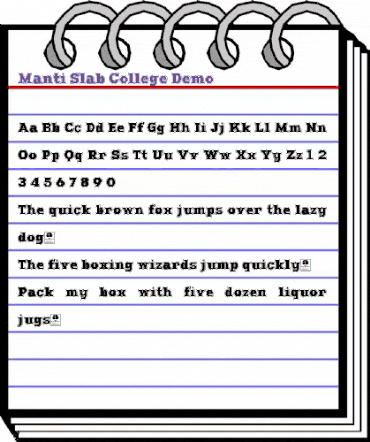Manti Slab College Demo Regular animated font preview