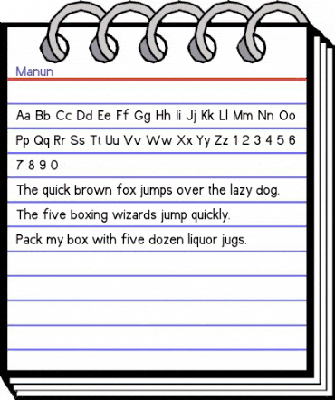 Manun Regular animated font preview