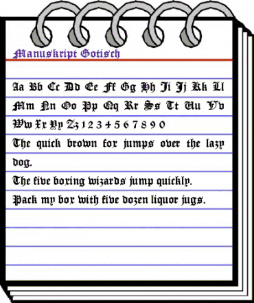 Manuskript Gotisch Regular animated font preview