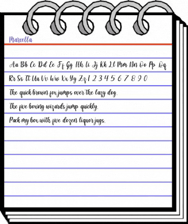 Marcella Regular animated font preview