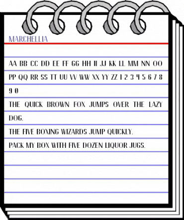 Marchellia Regular animated font preview