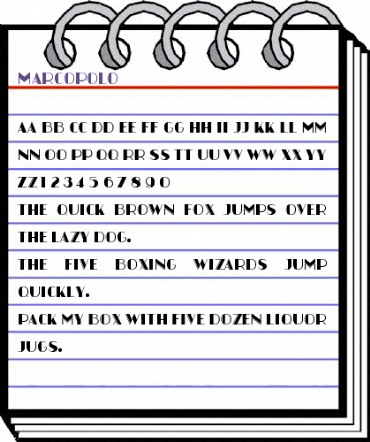 Marcopolo Regular animated font preview