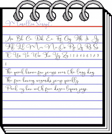 Marellia Script Regular animated font preview