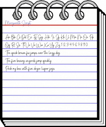 Margareth Script Regular animated font preview