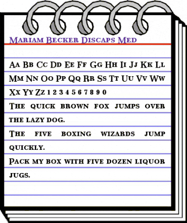 Mariam Becker Discaps Med Regular animated font preview