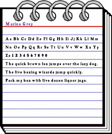 Marina Grey Regular animated font preview