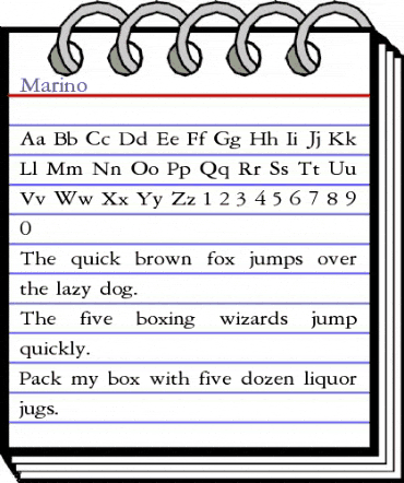 Marino Regular animated font preview